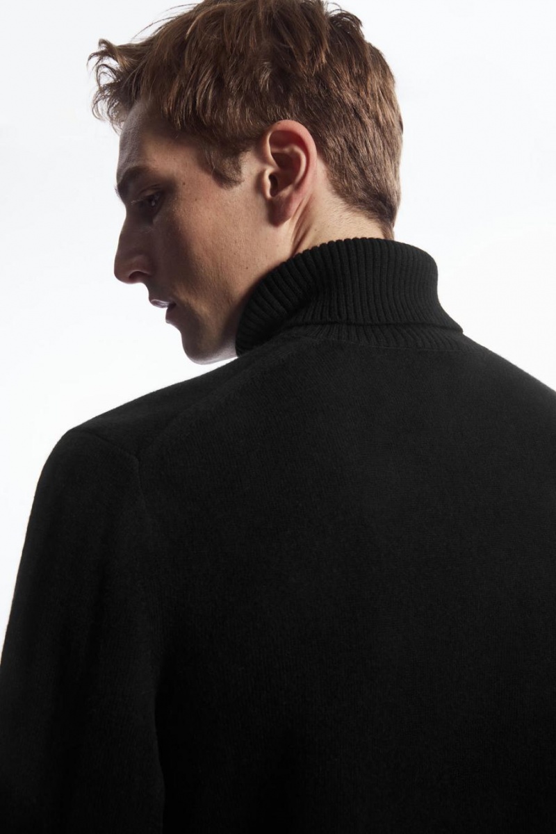 Jumpers Barbati COS Lână-cashmere Turtleneck Negrii | KYUDF-6597