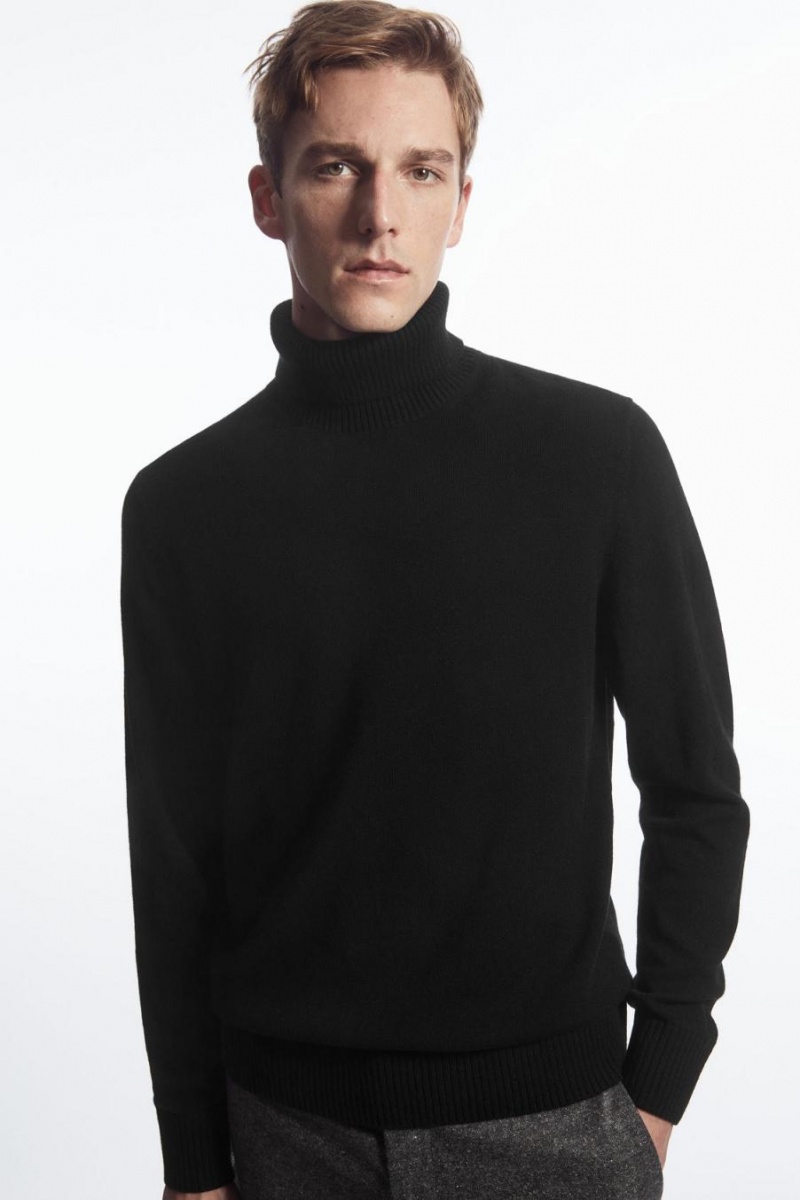 Jumpers Barbati COS Lână-cashmere Turtleneck Negrii | KYUDF-6597