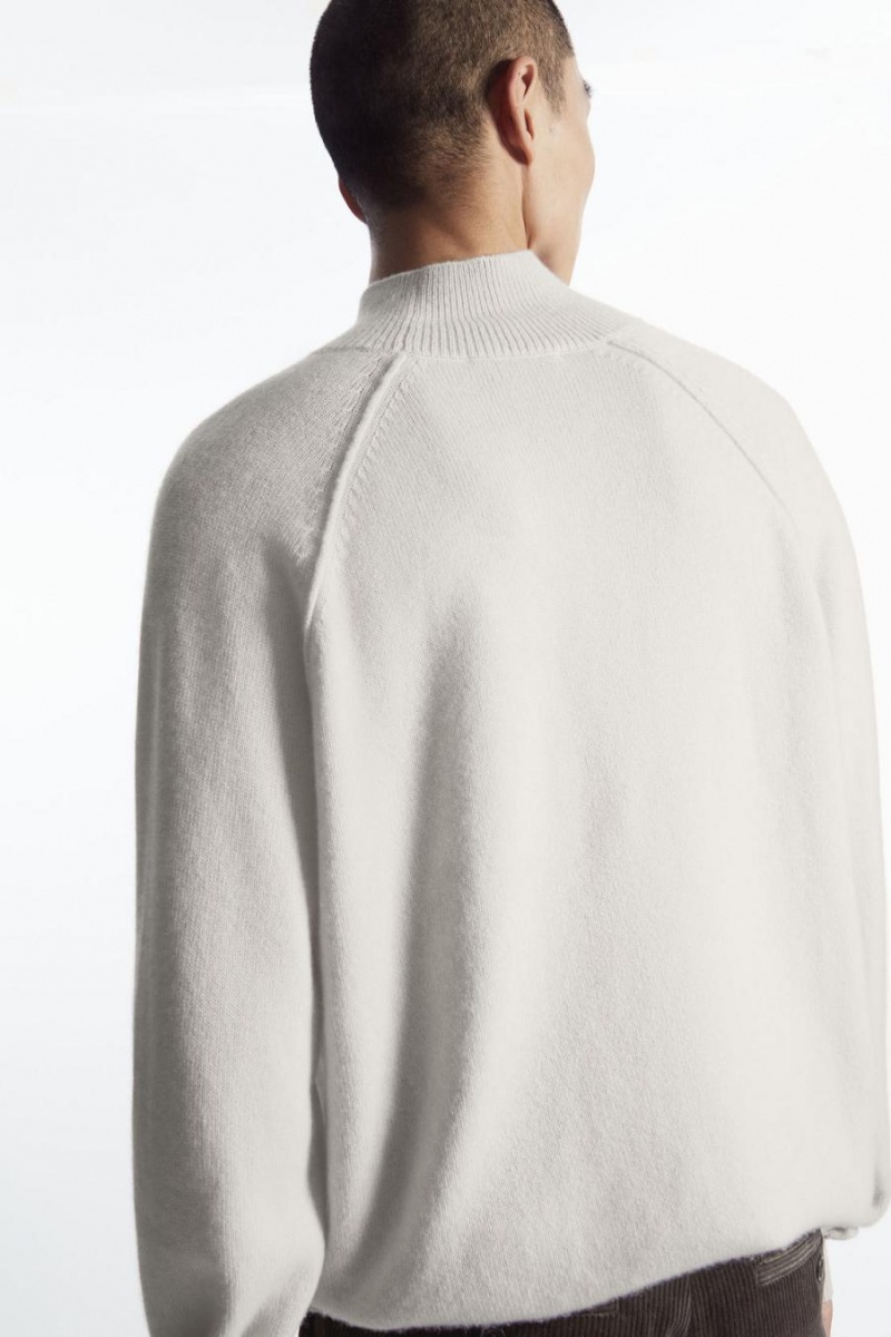 Jumpers Barbati COS Pure Cashmere Funnel-neck Bej Deschis | WBDFZ-9351