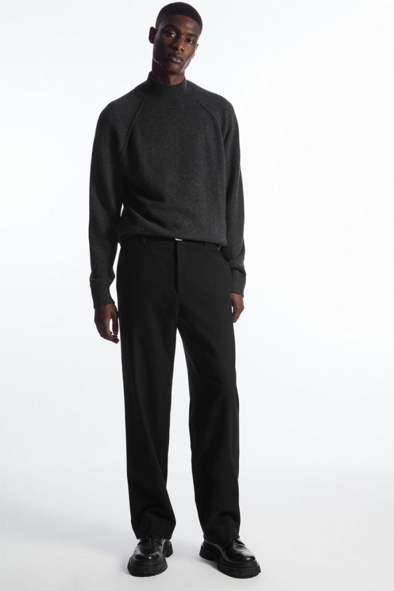 Jumpers Barbati COS Pure Cashmere Funnel-neck Gri Inchis | CHZNJ-4376