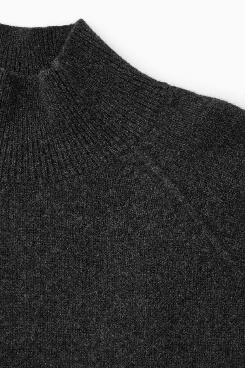 Jumpers Barbati COS Pure Cashmere Funnel-neck Gri Inchis | CHZNJ-4376