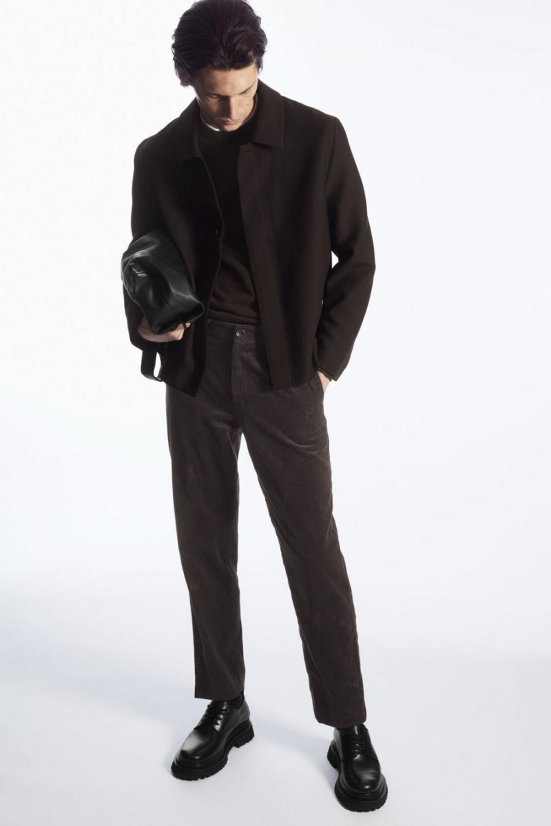 Jumpers Barbati COS Pure Cashmere Maro Inchis | QBOXC-9012