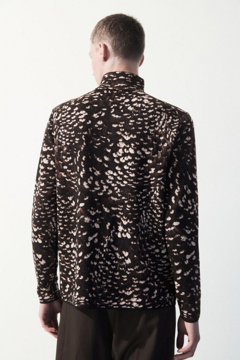 Jumpers Barbati COS The Feather-jacquard Maro Inchis | JNKFB-1052