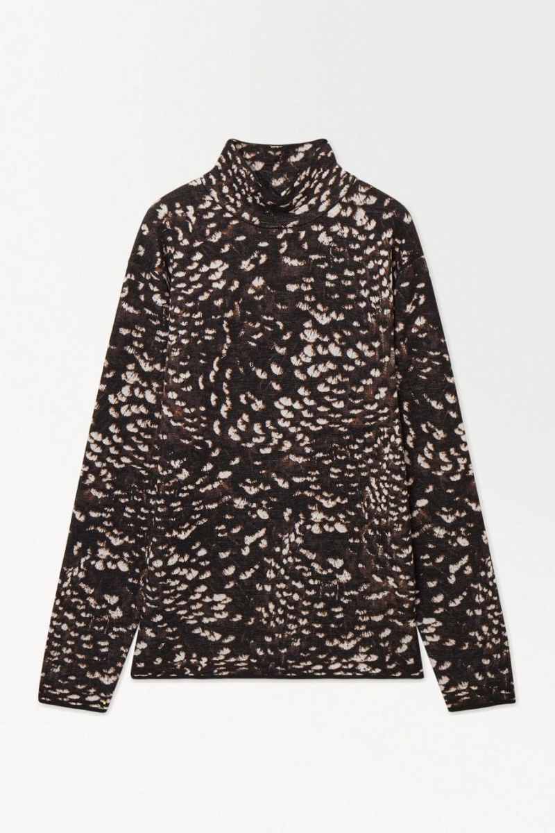 Jumpers Barbati COS The Feather-jacquard Maro Inchis | JNKFB-1052