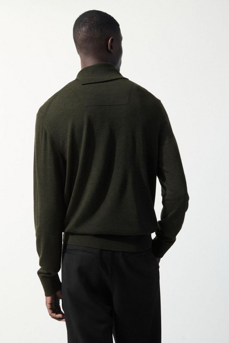 Jumpers Barbati COS The Merino Lână Roll-neck Verzi Inchis | ESAGM-4951