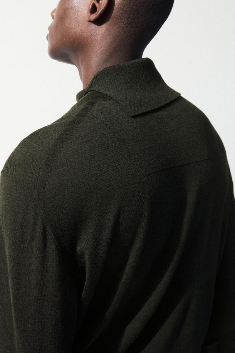 Jumpers Barbati COS The Merino Lână Roll-neck Verzi Inchis | ESAGM-4951