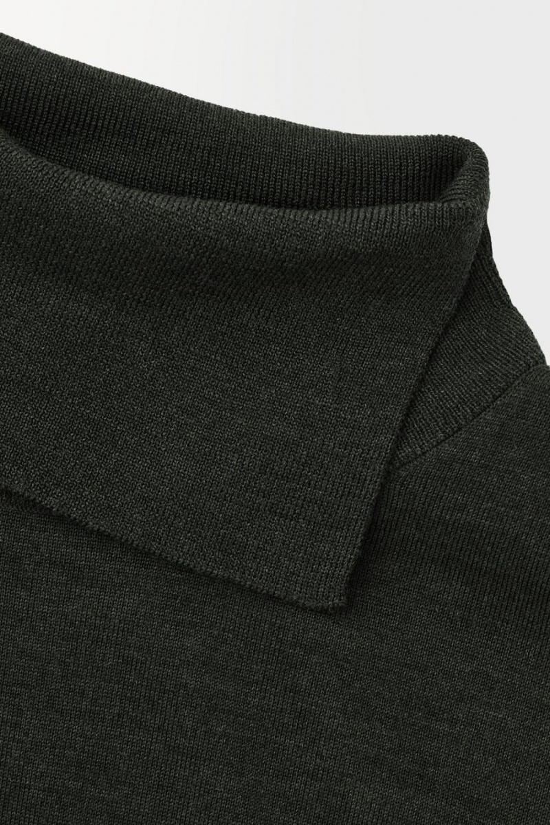 Jumpers Barbati COS The Merino Lână Roll-neck Verzi Inchis | ESAGM-4951