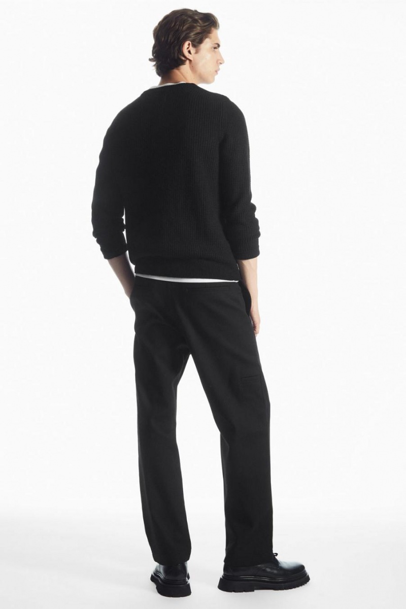 Jumpers Barbati COS Waffle-knit Pure Cashmere Negrii | CUQHP-3180