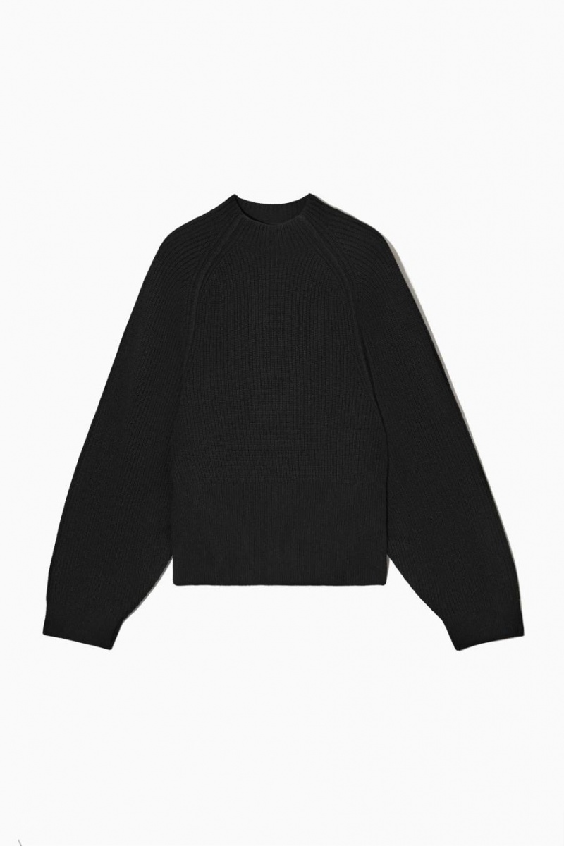 Jumpers Dama COS Cashmere-blend Mock-neck Negrii | DIPGJ-4719