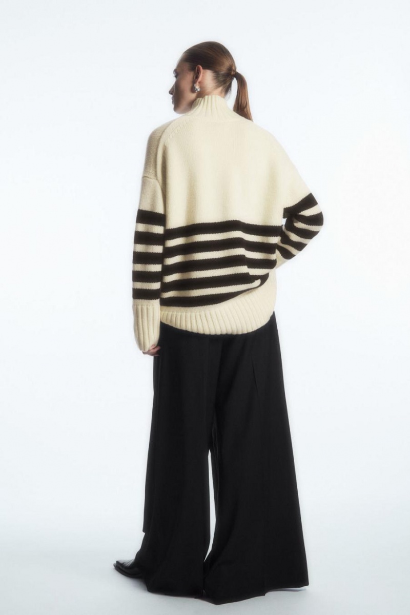 Jumpers Dama COS Funnel-neck Pure Cashmere Albi | QKTSJ-1036