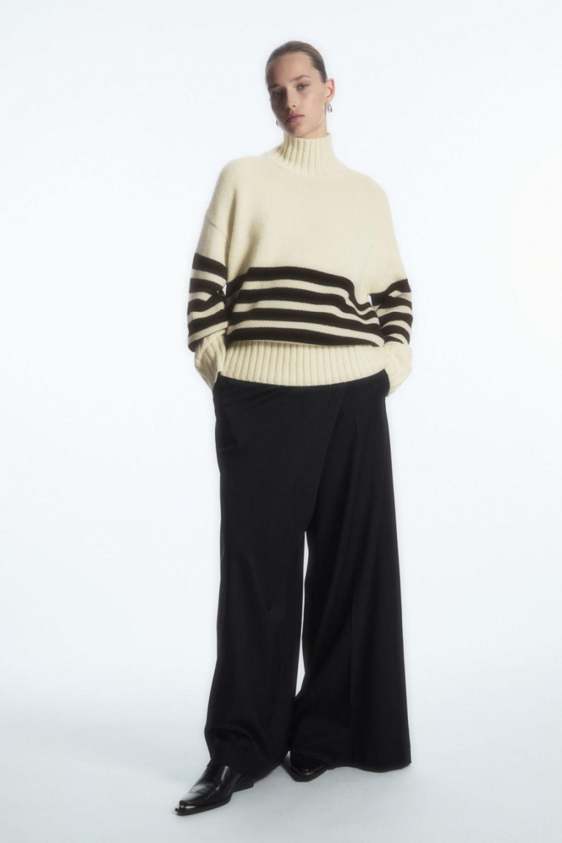 Jumpers Dama COS Funnel-neck Pure Cashmere Albi | QKTSJ-1036