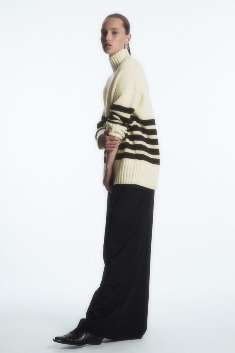 Jumpers Dama COS Funnel-neck Pure Cashmere Albi | QKTSJ-1036