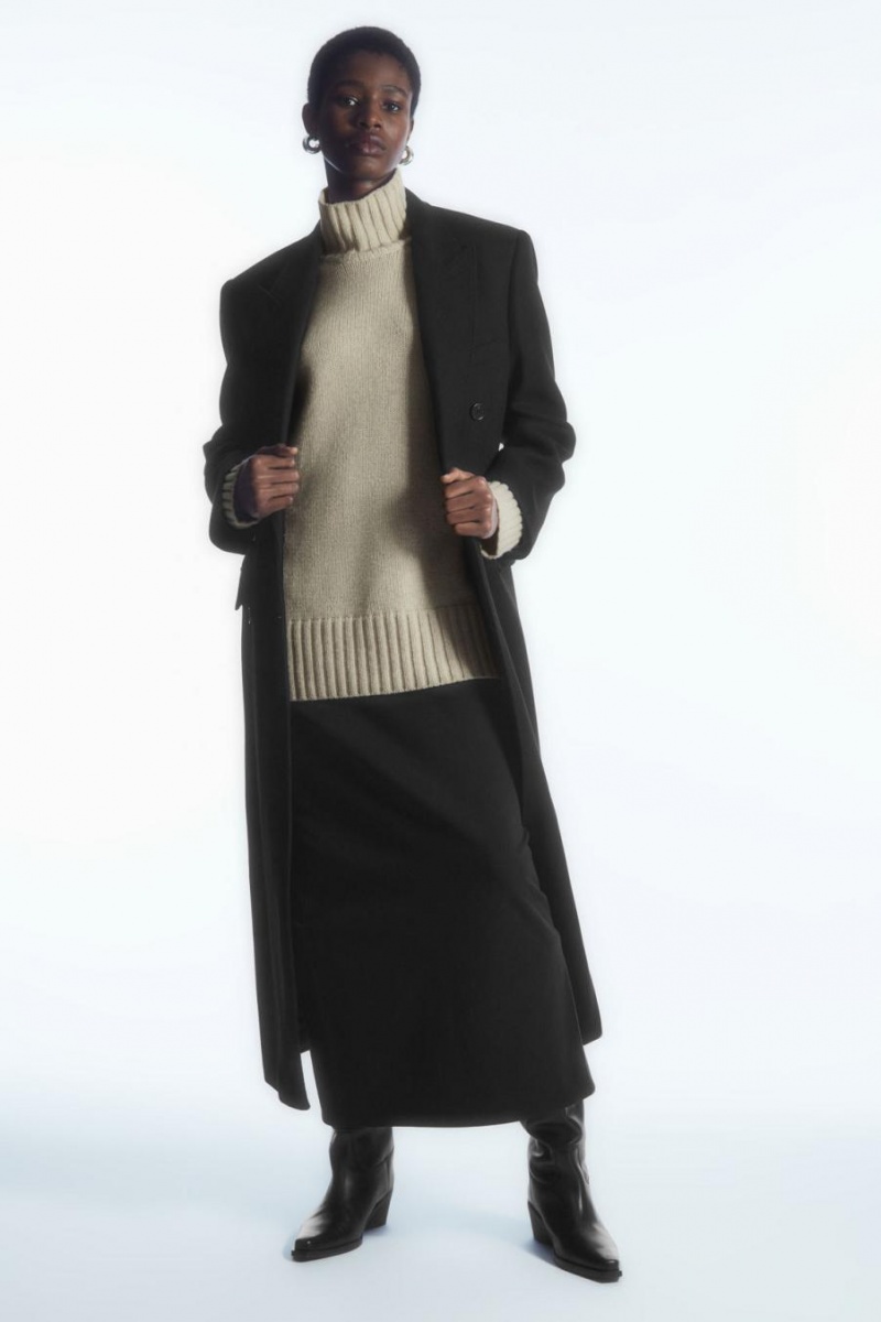 Jumpers Dama COS Funnel-neck Pure Cashmere Albi | SPWYA-8304