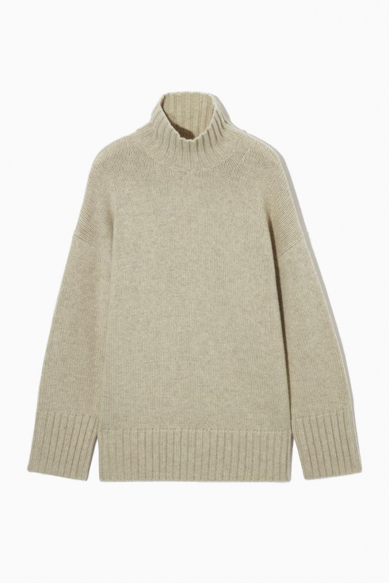 Jumpers Dama COS Funnel-neck Pure Cashmere Albi | SPWYA-8304