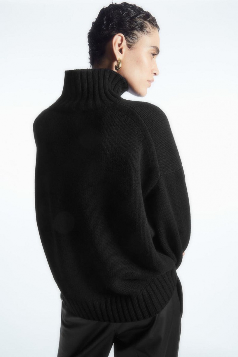 Jumpers Dama COS Grosolan Pure Cashmere Turtleneck Negrii | LRFNI-3621