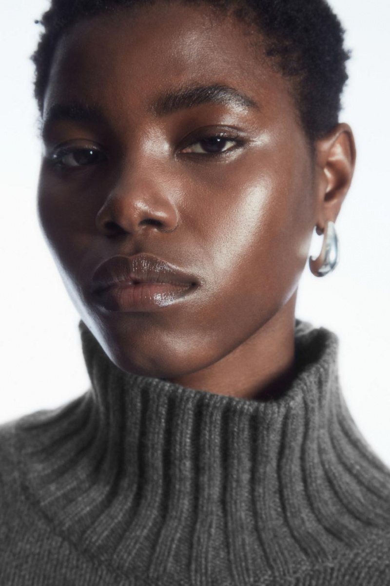 Jumpers Dama COS Grosolan Pure Cashmere Turtleneck Gri Inchis | YUOMK-2709