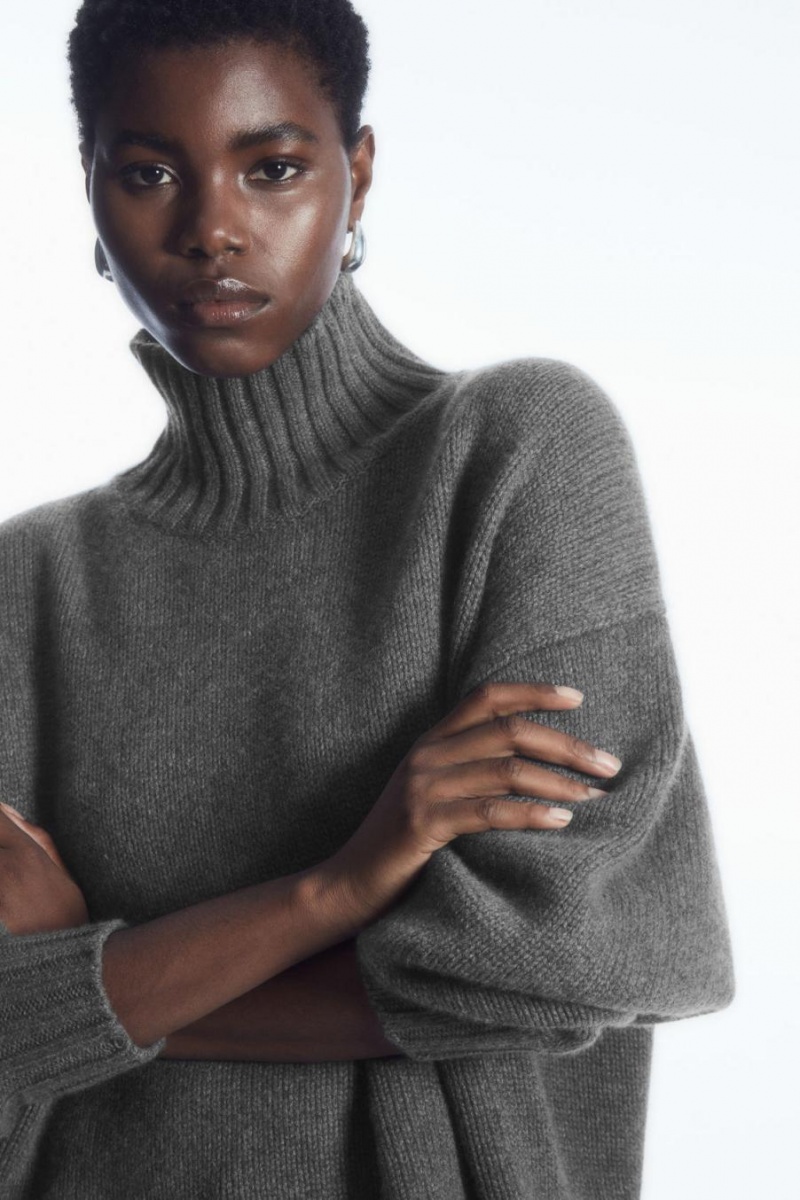 Jumpers Dama COS Grosolan Pure Cashmere Turtleneck Gri Inchis | YUOMK-2709
