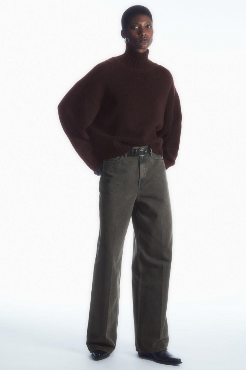 Jumpers Dama COS Grosolan Pure Cashmere Turtleneck Maro Inchis | LHMEW-2407