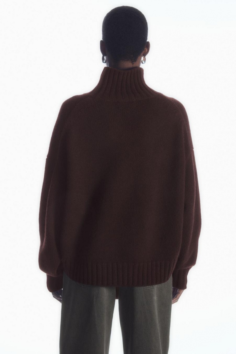Jumpers Dama COS Grosolan Pure Cashmere Turtleneck Maro Inchis | LHMEW-2407