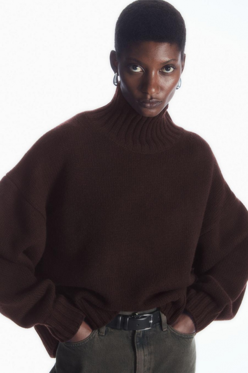 Jumpers Dama COS Grosolan Pure Cashmere Turtleneck Maro Inchis | LHMEW-2407