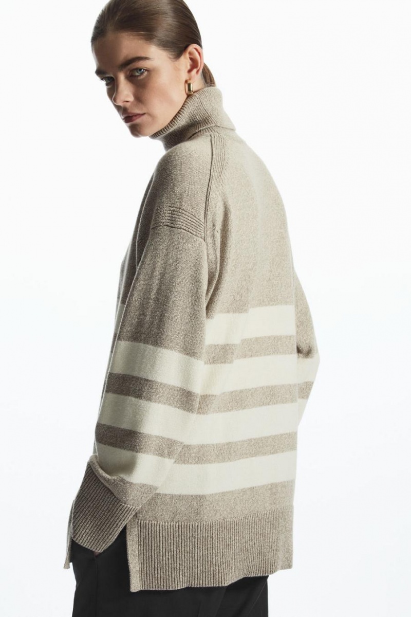 Jumpers Dama COS In Dungi Lână Turtleneck Bej | GKASJ-6035