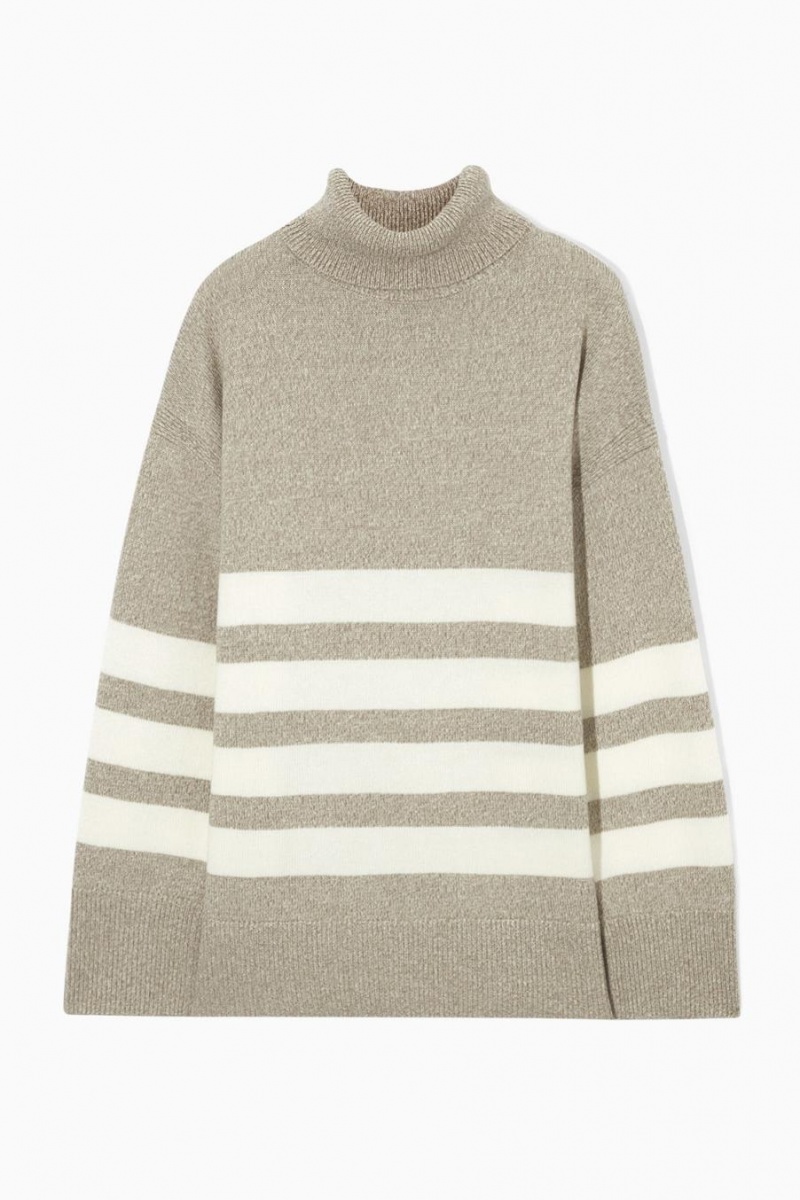 Jumpers Dama COS In Dungi Lână Turtleneck Bej | GKASJ-6035