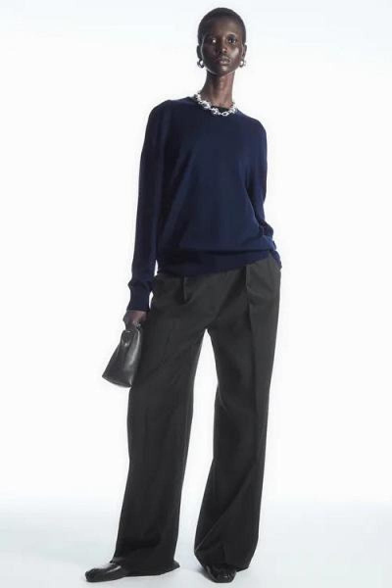 Jumpers Dama COS Merino Lână Bleumarin | IKHQV-0319
