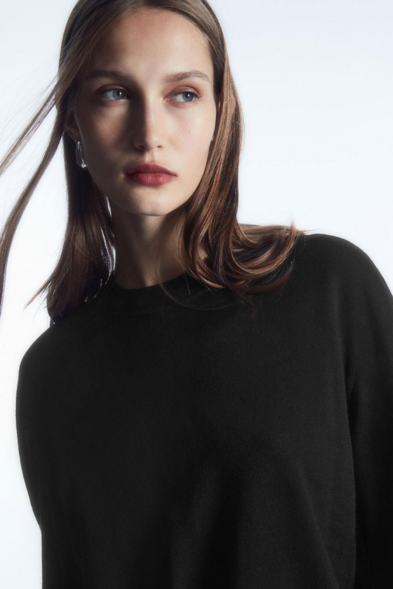 Jumpers Dama COS Merino Lână Negrii | UZLPD-7942