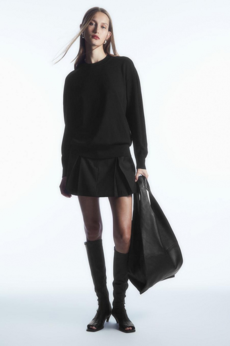 Jumpers Dama COS Merino Lână Negrii | UZLPD-7942