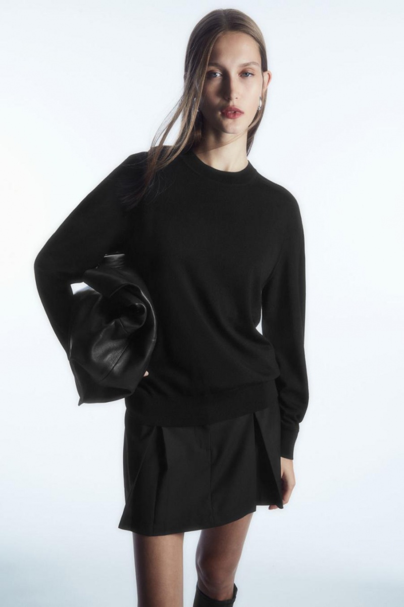 Jumpers Dama COS Merino Lână Negrii | UZLPD-7942