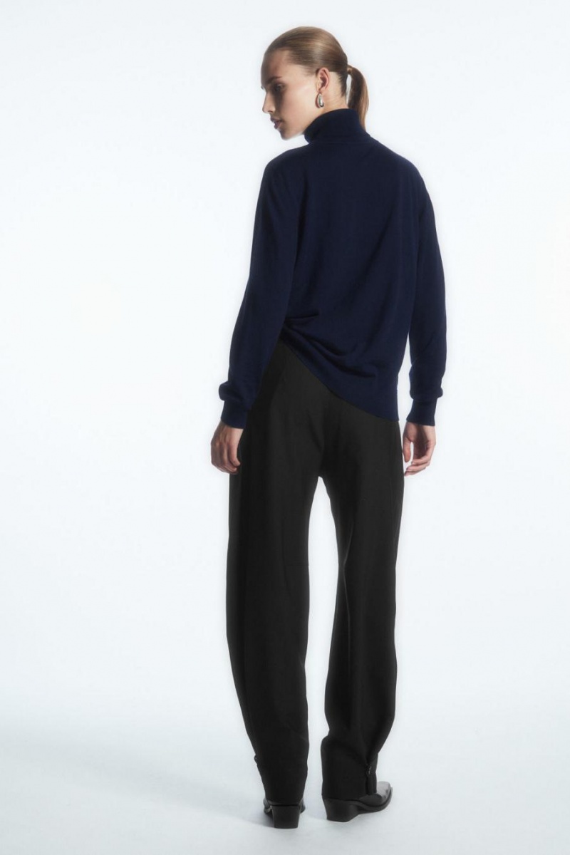 Jumpers Dama COS Merino Lână Roll-neck Bleumarin | OJIMK-1023