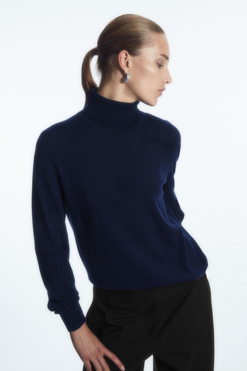 Jumpers Dama COS Merino Lână Roll-neck Bleumarin | OJIMK-1023