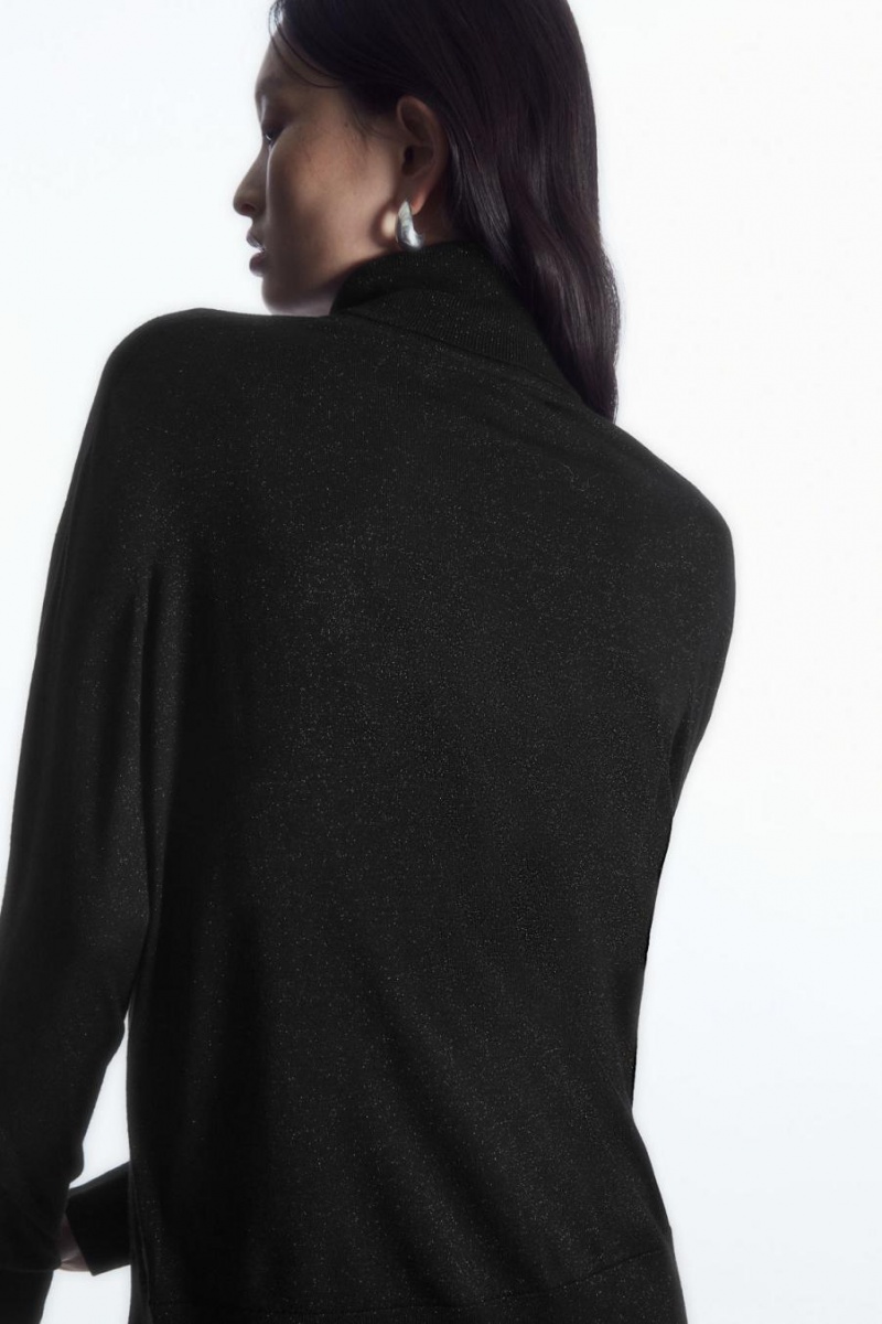 Jumpers Dama COS Merino Lână Roll-neck Negrii | FZMOJ-6340