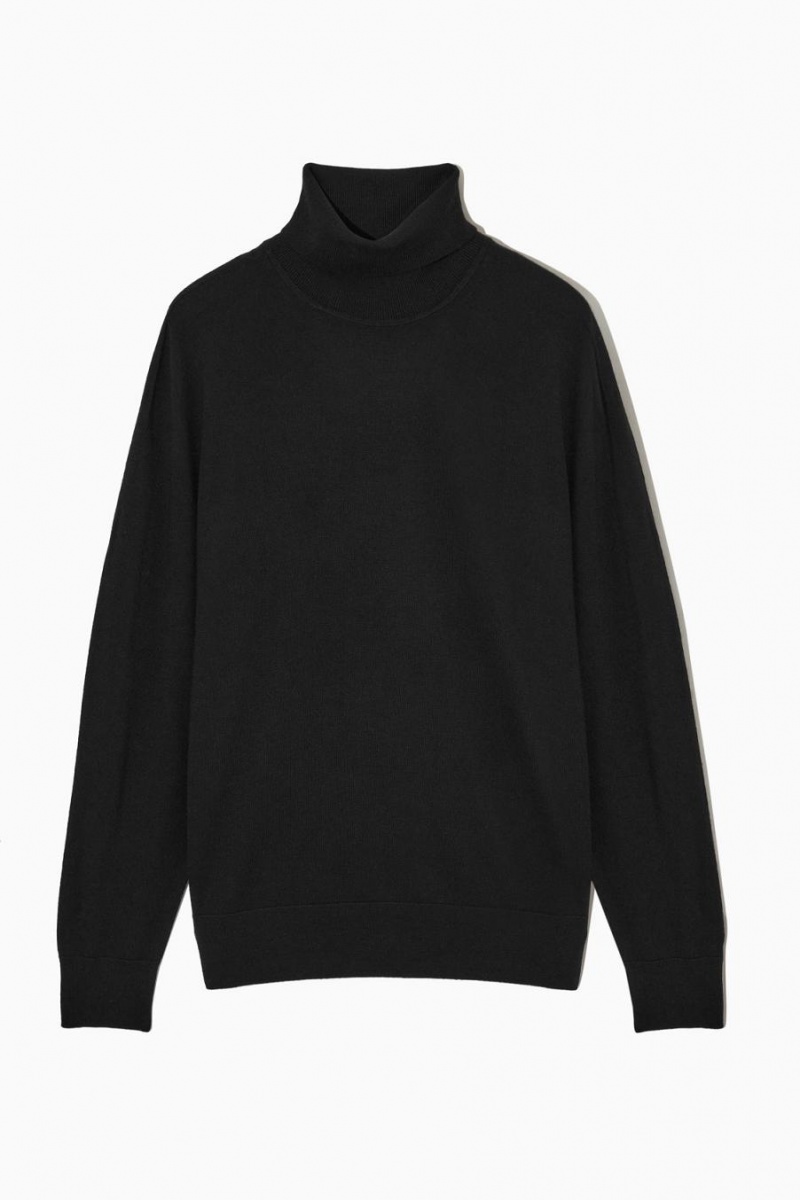 Jumpers Dama COS Merino Lână Roll-neck Negrii | CMSWJ-0379