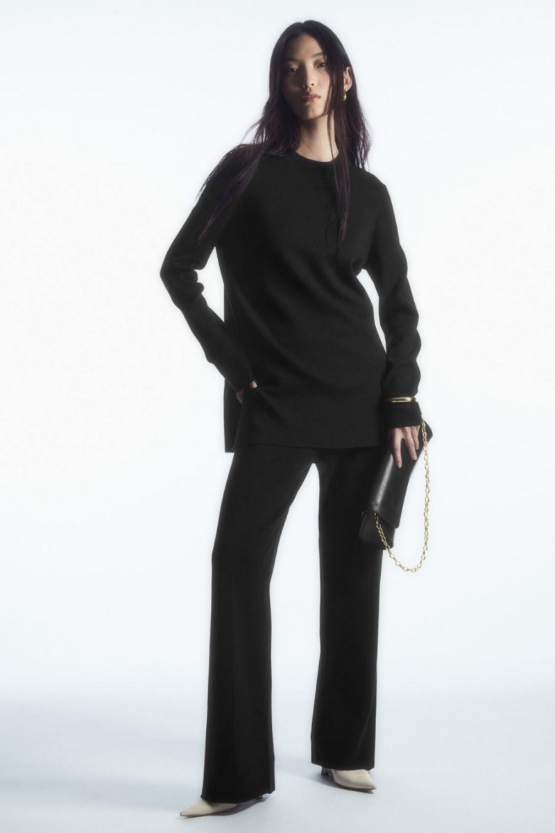 Jumpers Dama COS Milano-knit Negrii | NHZSA-2983