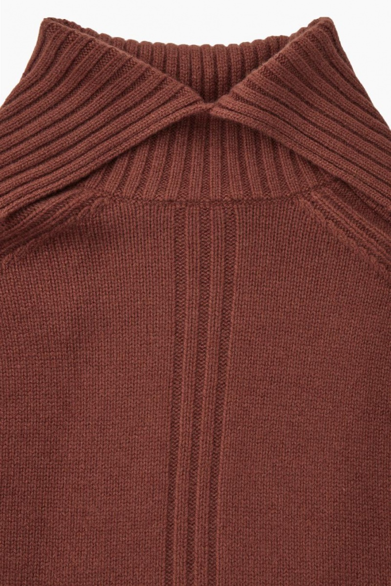 Jumpers Dama COS Oversized Pure Cashmere Roll-neck Rosii | QESLB-2749
