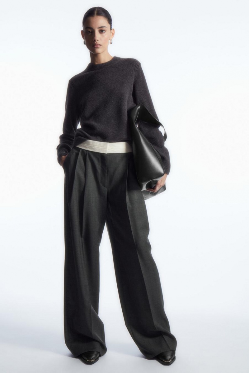 Jumpers Dama COS Pure Cashmere Gri Inchis | LNIAR-8630