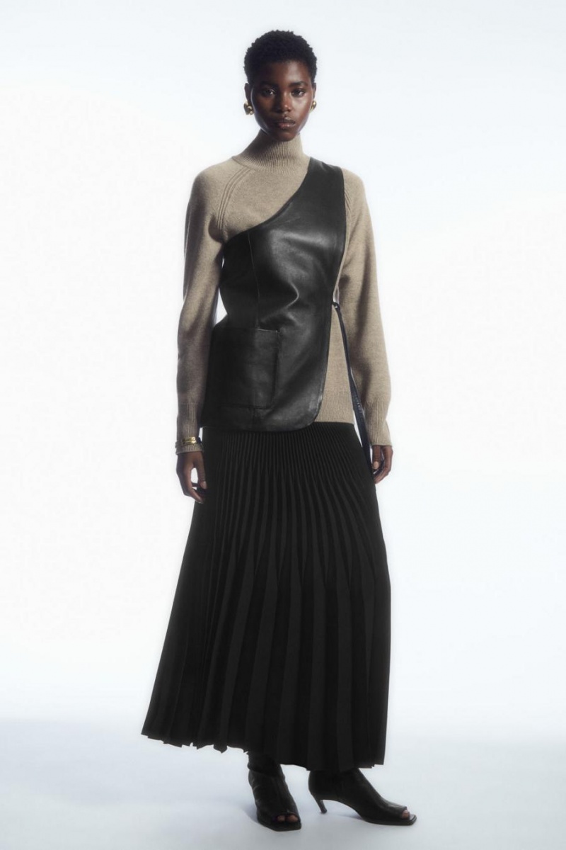 Jumpers Dama COS Pure Cashmere Turtleneck Bej | KPBMZ-4927
