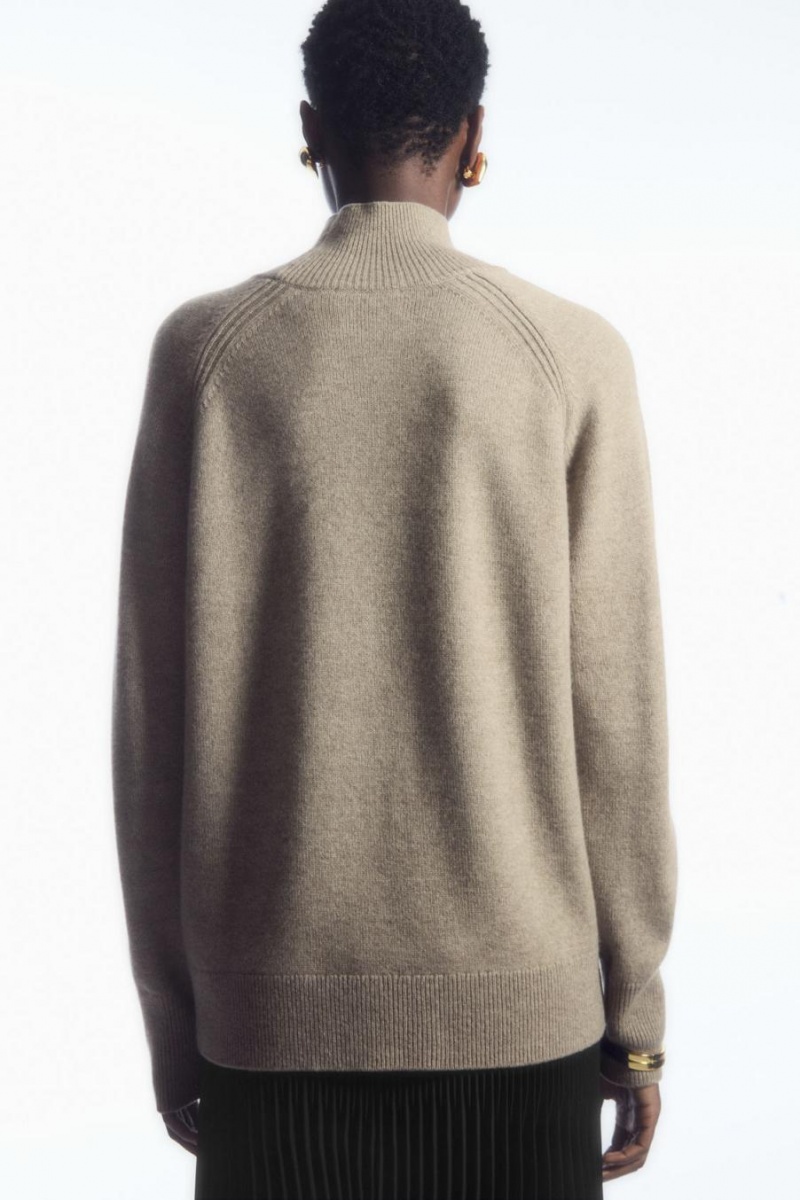 Jumpers Dama COS Pure Cashmere Turtleneck Bej | KPBMZ-4927