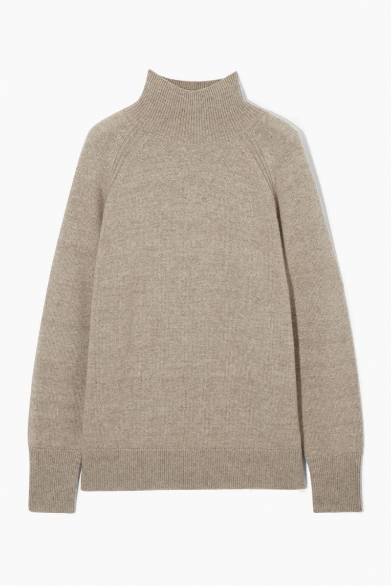 Jumpers Dama COS Pure Cashmere Turtleneck Bej | KPBMZ-4927