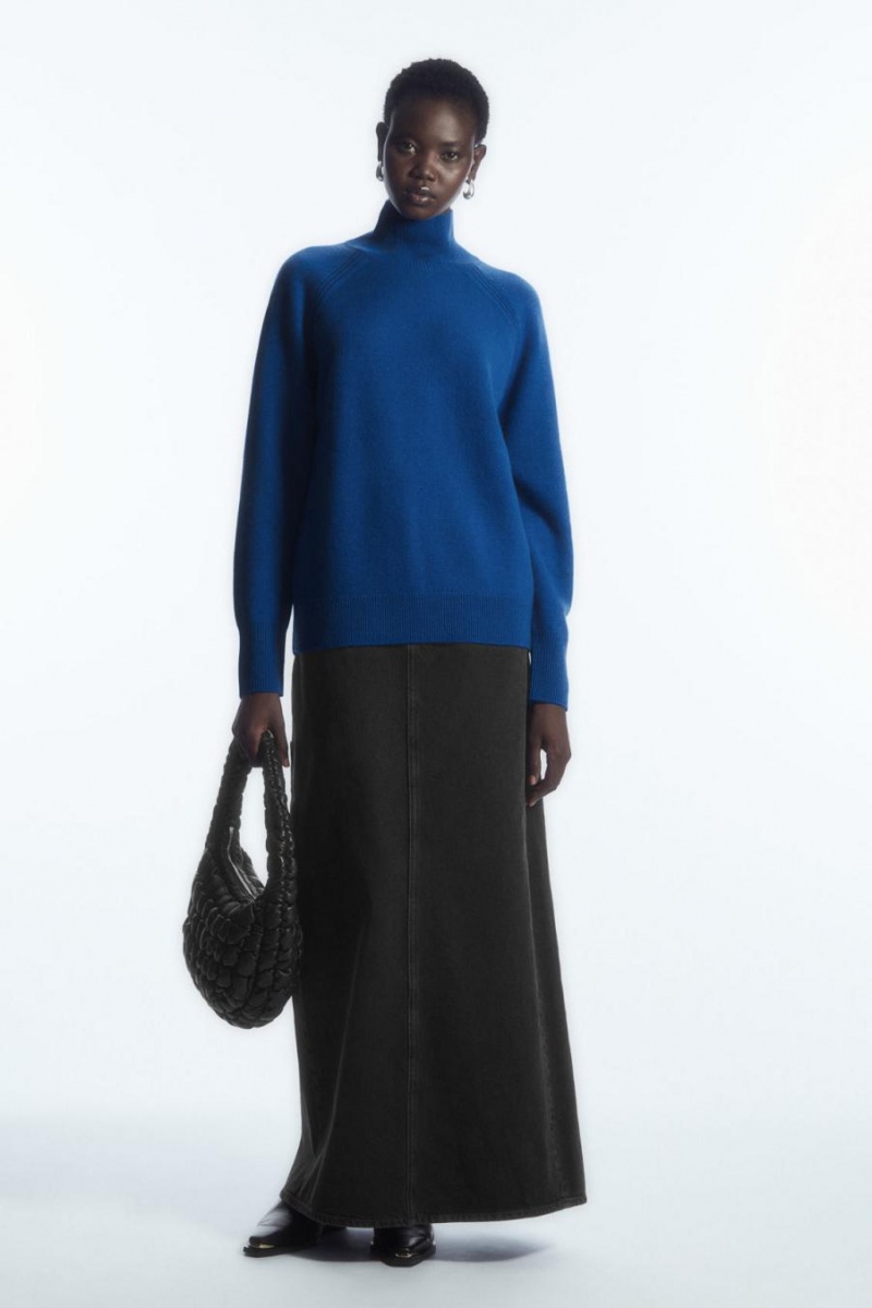 Jumpers Dama COS Pure Cashmere Turtleneck Albastri | MYHKN-7546