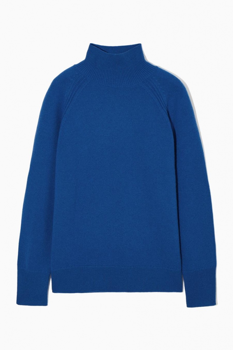 Jumpers Dama COS Pure Cashmere Turtleneck Albastri | MYHKN-7546