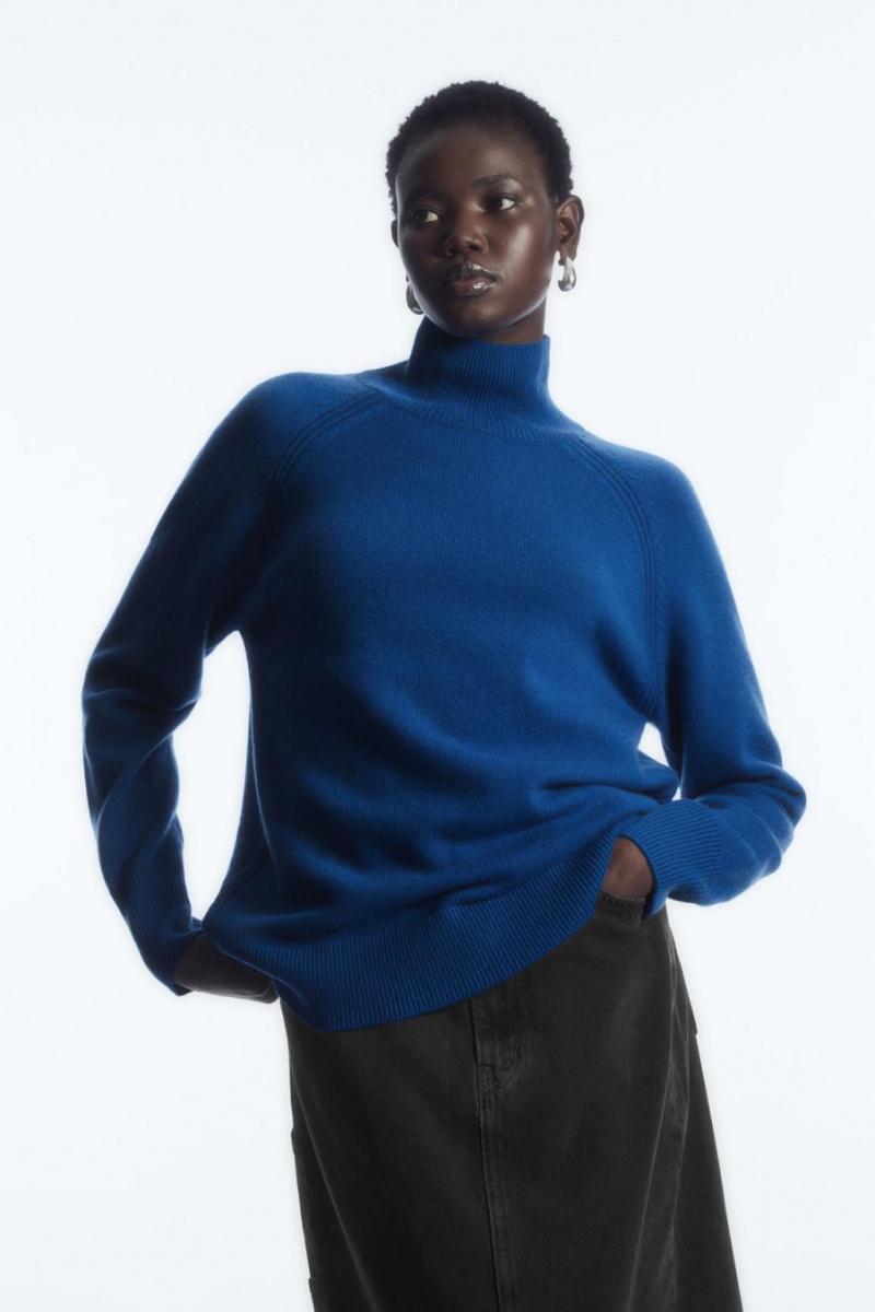 Jumpers Dama COS Pure Cashmere Turtleneck Albastri | MYHKN-7546