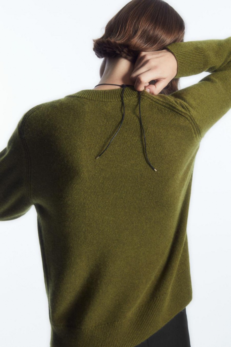 Jumpers Dama COS Pure Cashmere Verzi | RSGBW-9745