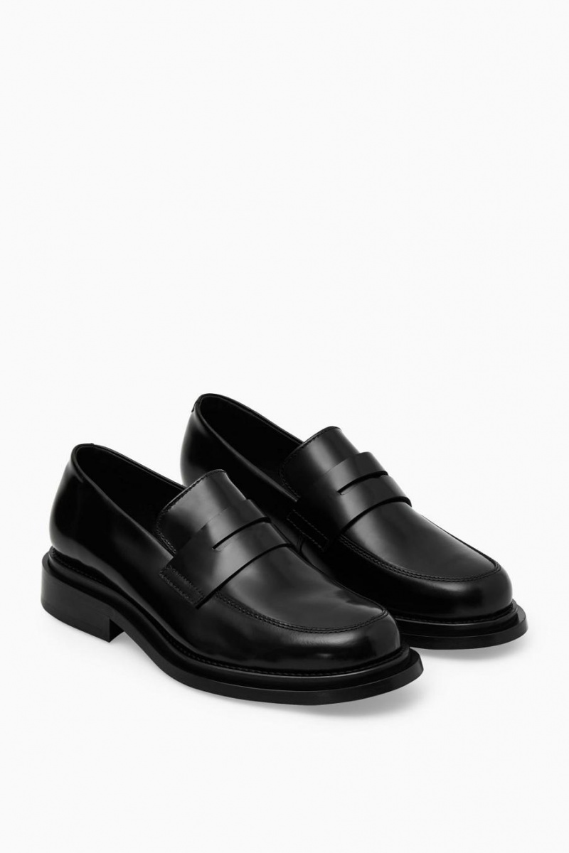 Mocasini Barbati COS The Grosolan Piele Negrii | KPDIV-7103