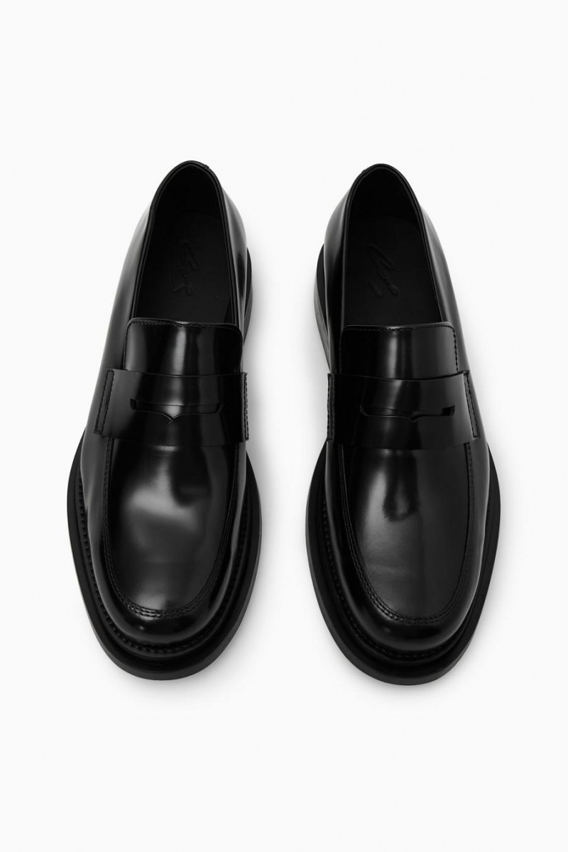 Mocasini Barbati COS The Grosolan Piele Negrii | KPDIV-7103