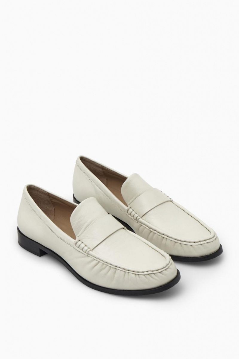 Mocasini Dama COS Piele Albi | KOJHG-7659