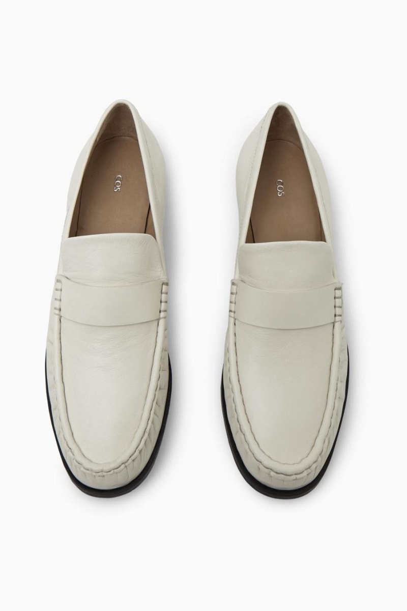 Mocasini Dama COS Piele Albi | KOJHG-7659