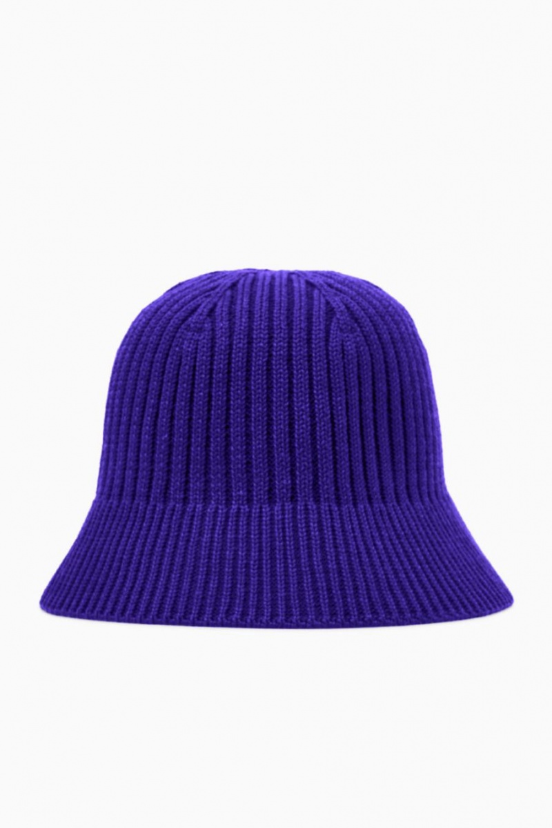 Palarie Dama COS Cu Nervuri Merino Lână Bucket Albastri | ETJWO-8236
