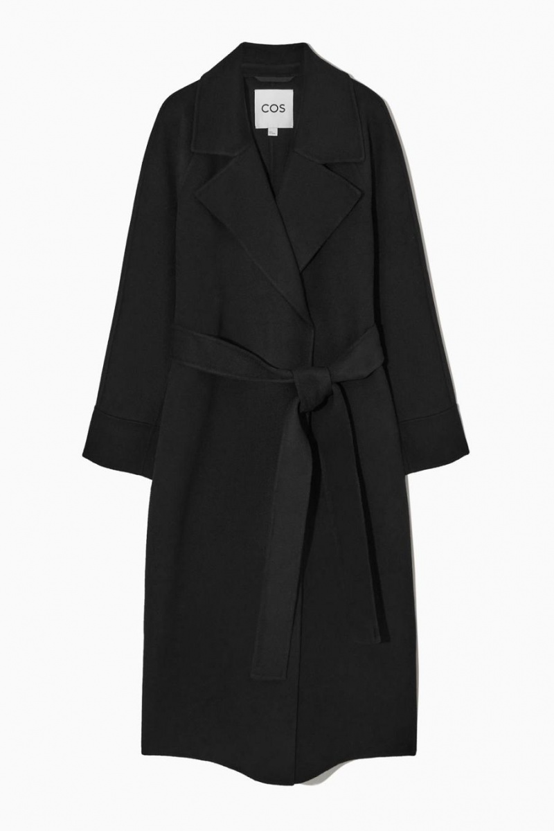 Palton Dama COS Belted Double-faced Lână Negrii | SCDHP-8731